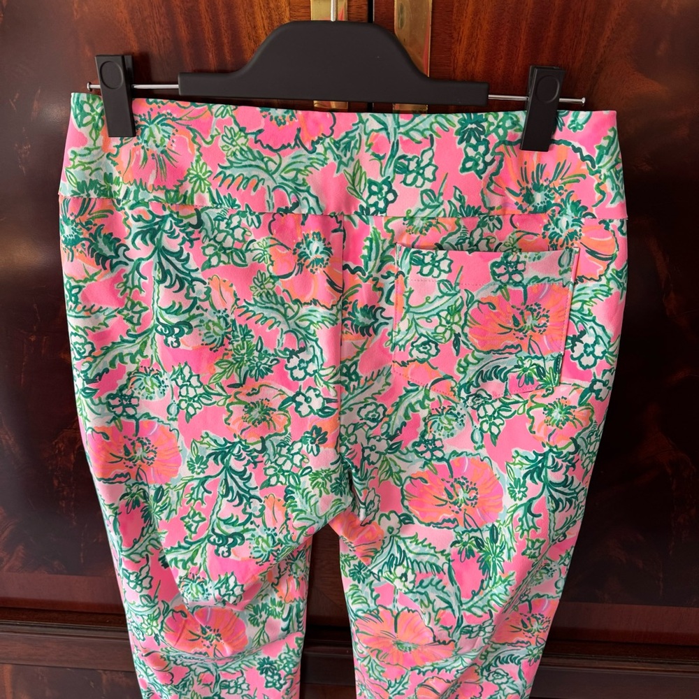Lilly Pulitzer Luxletic Corso Crop Pant Soleil Pink Perfect Poppy Golf - Picture 6 of 7